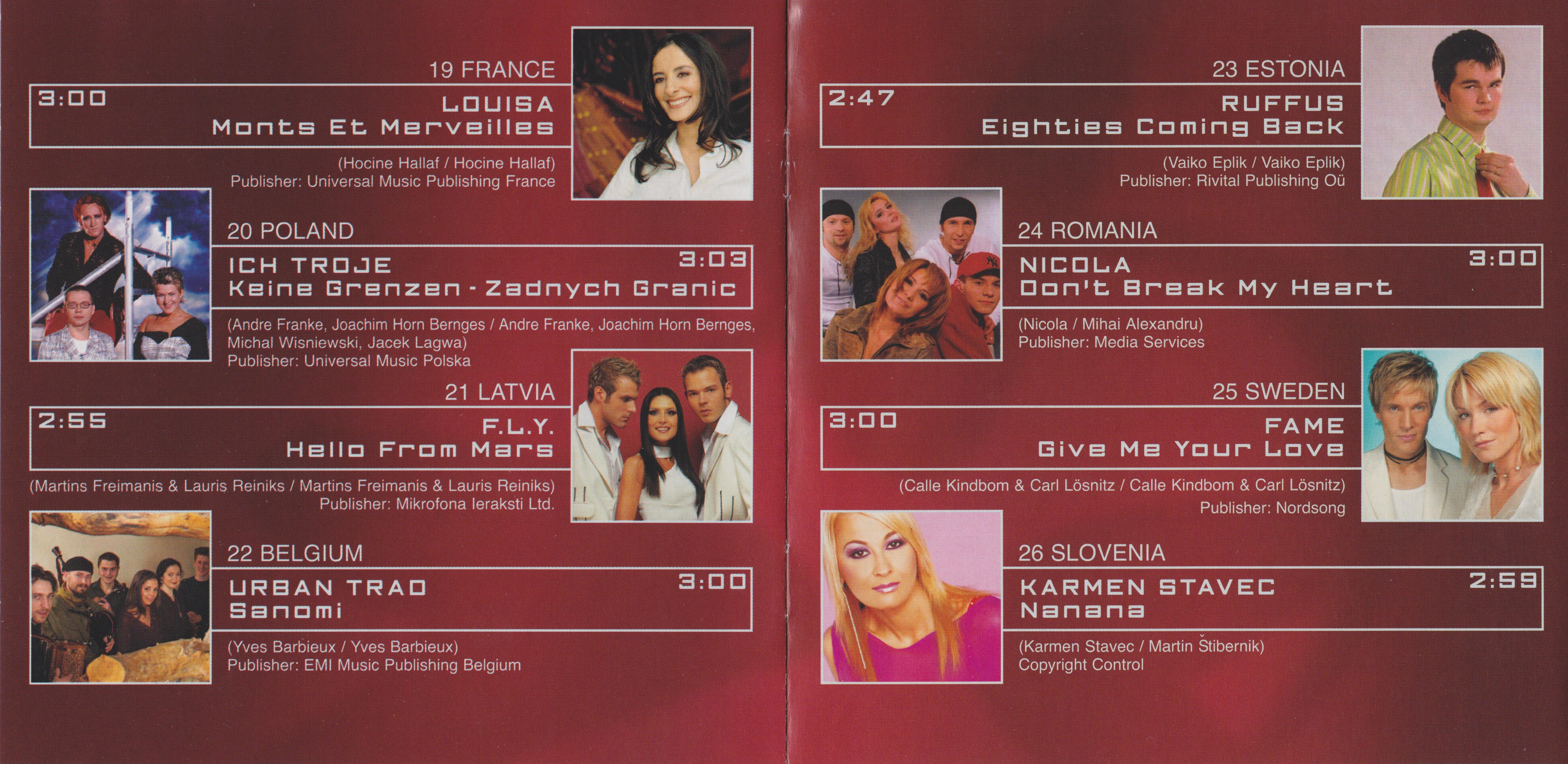 Eurovision Song Contest 2003; Riga : Booklet 4